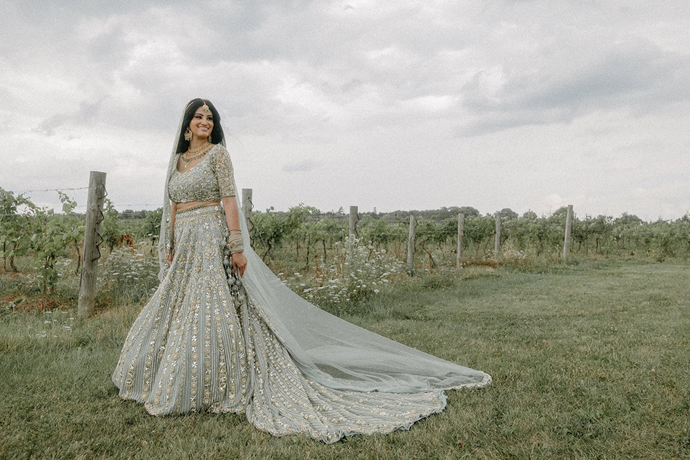 Bride wears traditional Indian wedding dress